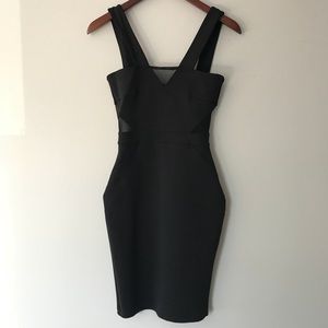French Connection Black Tight Dress w/Sheer Detail